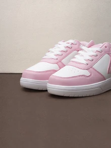 Hatastic Spring Fashion Minimalist Classic Round Toe Casual Sport Sneakers,  Suitable For Students, Skateboarding, Campus And Sports, Back To School - Baby Pink - View 5