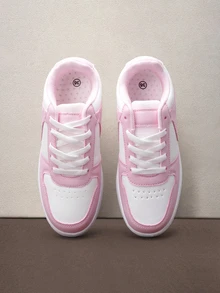 Hatastic Spring Fashion Minimalist Classic Round Toe Casual Sport Sneakers,  Suitable For Students, Skateboarding, Campus And Sports, Back To School - Baby Pink - View 2