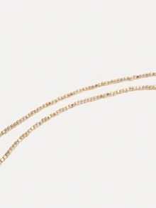 TuEzra 1pc Minimalist Heart Pendant Long Necklace, Sweet Square CCB Seed Bead Choker Necklace, Suitable For Women's Daily Commute, Dating, Shopping, Party - Gold - View 5