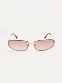 TuEzra 1 pieza Gafas de moda con letra de chica sexy estilo Y2K, gafas de moda ultra delgadas envolventes, accesorios de playa, para mujer, estilo campus de vuelta a la escuela, decoración envolvente para el brazo - Marrón - Ver 2