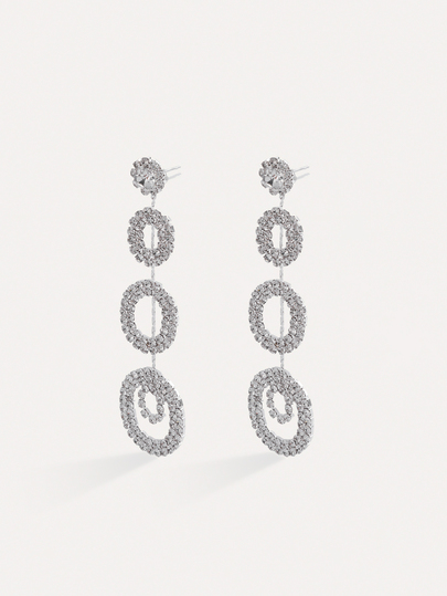 TuEzra Gorgeous Sexy Nightclub Crystal Dangling Earring Stud For Women 1Pair
