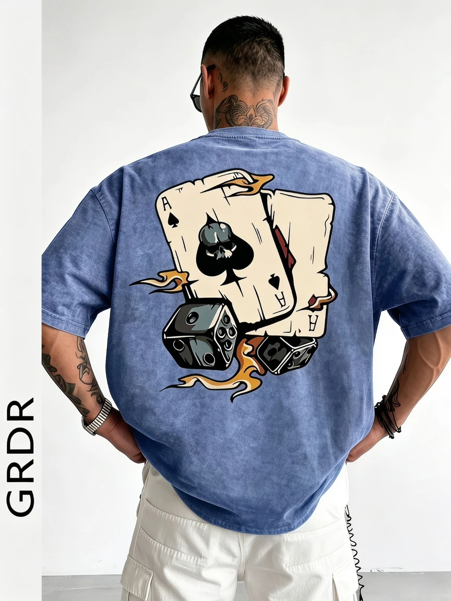GRDR Men's Fashion Loose Fit Short Sleeve T-Shirt | Exquisite Design | Summer Essential | Easy To Match | Showcase Your Style