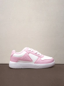 Hatastic Spring Fashion Minimalist Classic Round Toe Casual Sport Sneakers,  Suitable For Students, Skateboarding, Campus And Sports, Back To School - Baby Pink - View 4
