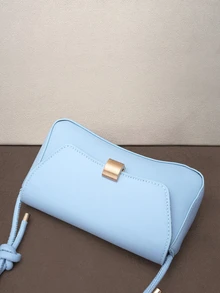 Hatastic Fashionable Solid Color Vintage Simple Armpit Women's Shoulder Bag, Old Money Halloween - Blue - View 5