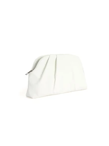 Rylithe Clutch vintage de cor sólida com zíper, bolsa de couro PU, adequada para mulheres, ideal para casamentos, festas e bailes. Bolsa branca. - Branco - Visão 5
