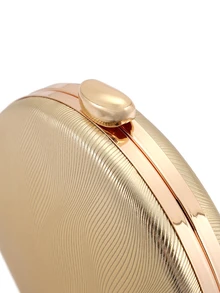 Rylithe Women's Minimalist Chic Gold PU Ripple Design Box-Shaped Evening Clutch, Suitable For Banquet, Wedding, Formal Party, - Gold - View 6