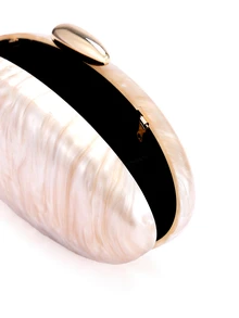 Rylithe Champagne Shell Shaped Acrylic Clutch Bag,  Suitable For Women's Weddings, Parties, - Champagne - View 7