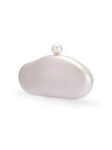 Rylithe ELLA GRACE - Clutch Akrilik Warna Solid Elegan, Dekorasi Mutiara Mewah untuk Wanita, Sempurna untuk Pernikahan, Pesta Koktail, Perjamuan - Putih - View 3