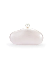 Rylithe ELLA GRACE - Clutch Akrilik Warna Solid Elegan, Dekorasi Mutiara Mewah untuk Wanita, Sempurna untuk Pernikahan, Pesta Koktail, Perjamuan - Putih - View 2