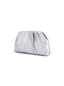 Rylithe Vintage Solid Color Zipper Clutch,  Suitable For Women, Applicable For Wedding, Party, Prom, Evening Events - Silver - View 4