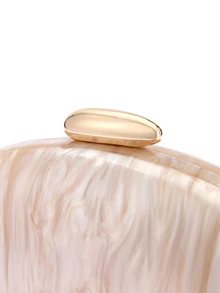 Rylithe Champagne Shell Shaped Acrylic Clutch Bag,  Suitable For Women's Weddings, Parties, - Champagne - View 6