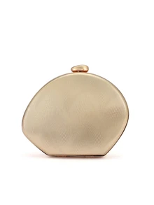Rylithe Women's Minimalist Chic Gold PU Ripple Design Box-Shaped Evening Clutch, Suitable For Banquet, Wedding, Formal Party, - Gold - View 5