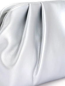 Rylithe Vintage Solid Color Zipper Clutch,  Suitable For Women, Applicable For Wedding, Party, Prom, Evening Events - Silver - View 6