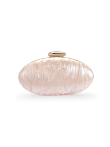 Rylithe Champagne Shell Shaped Acrylic Clutch Bag,  Suitable For Women's Weddings, Parties, - Champagne - View 3