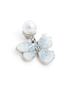 Rylithe 1 Pasang Anting-Anting Modis Berhiaskan Bunga Iris Mutiara Imitasi, Gaya Elegan yang Unik - Biru - View 6