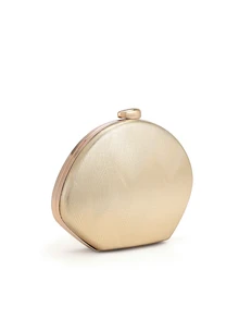 Rylithe Women's Minimalist Chic Gold PU Ripple Design Box-Shaped Evening Clutch, Suitable For Banquet, Wedding, Formal Party, - Gold - View 3
