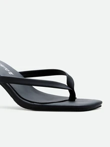 CHICVUE Women's Classic High Heel Flip-Flops, Minimalist And Elegant. Suitable For Office, Home, Outdoor, Casual Wear. Spring Festival, New Year - Black - View 5
