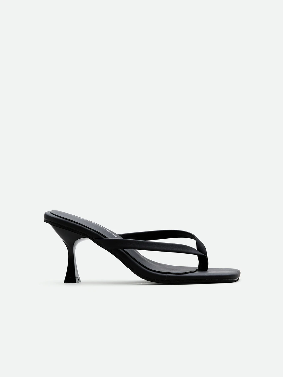 CHICVUE Women's Classic High Heel Flip-Flops, Minimalist And Elegant. Suitable For Office, Home, Outdoor, Casual Wear. Spring Festival, New Year - Black - View 1