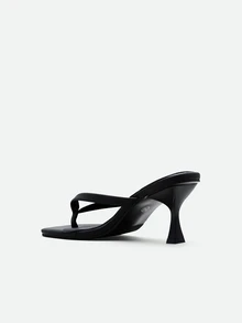 CHICVUE Women's Classic High Heel Flip-Flops, Minimalist And Elegant. Suitable For Office, Home, Outdoor, Casual Wear. Spring Festival, New Year - Black - View 3