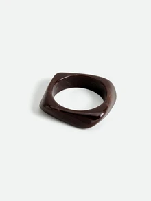 CHICVUE 3pcs Chocolate Color Retro Acrylic Bangle Set, Elegant Minimalist Dye Bracelet Combination, Can Be Worn Stacked Or Individually - Multicolor - View 4