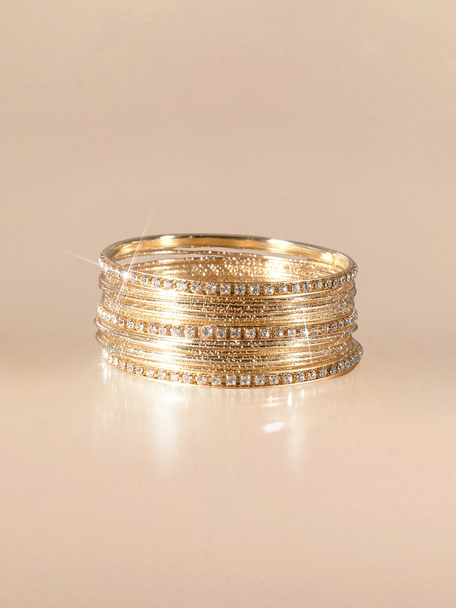 Etoivie Rhinestone Decor Bangle Halloween - Gold - View 1