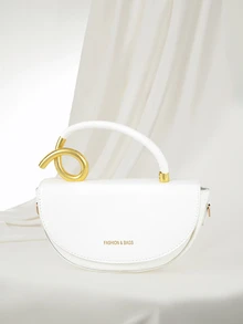 Clariva Niche Design Box-Shaped Bag: 3-Way Carry (Shoulder/Shoulder Strap/Handheld) - Vintage High-Quality Textured Bag, Also Suitable For Messenger - White - View 1