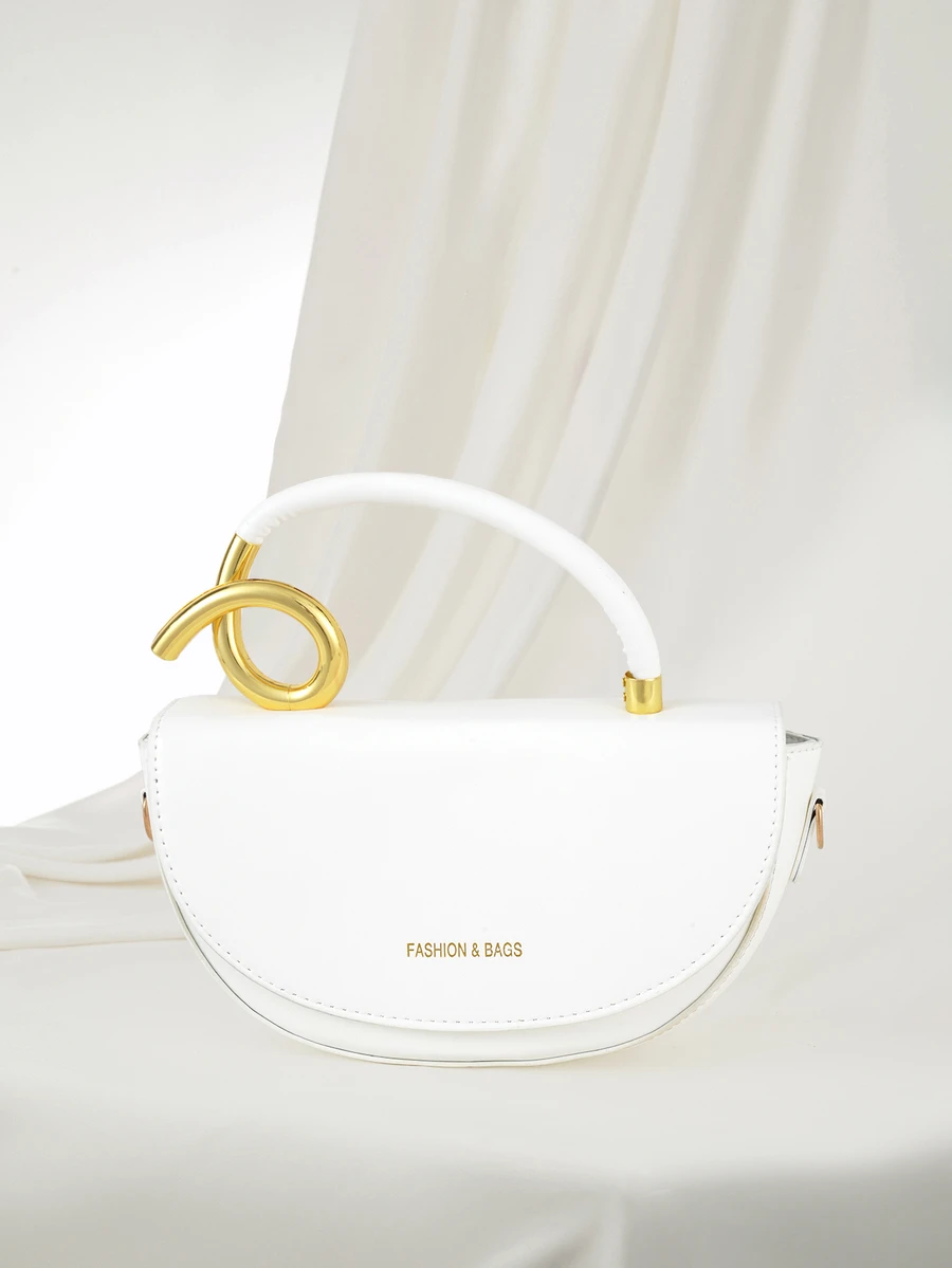 Clariva Niche Design Box-Shaped Bag: 3-Way Carry (Shoulder/Shoulder Strap/Handheld) - Vintage High-Quality Textured Bag, Also Suitable For Messenger - White - View 1