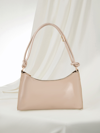 Clariva Solid Color Minimalist Light Luxury Hobo Shoulder Bag