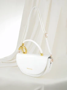 Clariva Niche Design Box-Shaped Bag: 3-Way Carry (Shoulder/Shoulder Strap/Handheld) - Vintage High-Quality Textured Bag, Also Suitable For Messenger - White - View 2