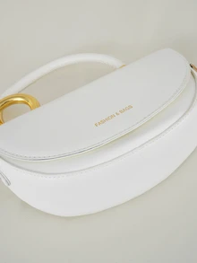 Clariva Niche Design Box-Shaped Bag: 3-Way Carry (Shoulder/Shoulder Strap/Handheld) - Vintage High-Quality Textured Bag, Also Suitable For Messenger - White - View 5