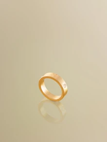 NobleVue 1pc Minimalist Stainless Steel Gold Color Cubic Zirconia Ring, High Color Retention, Low Allergen, Jewelry Gift - Heart-shaped - View 4
