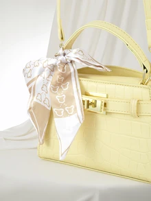 Clariva Yellow Crocodile Embossed Handbag, Fashionable Top Handle & Shoulder Crossbody Bag For Women, Latest, Yellow - Yellow - View 4