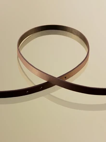 NobleVue 1 pieza Cinturón para mujer con diseño de hebilla dorada en forma de U, que muestra un estilo dulce y elegante mientras resalta la cintura - Marrón Mocha - Ver 5
