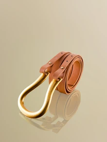 NobleVue 1 pieza Cinturón ancho de moda para mujer, cinturón decorativo con hebilla de herradura versátil para faldas, verano, escuela, otoño, Halloween - Camel - Ver 1