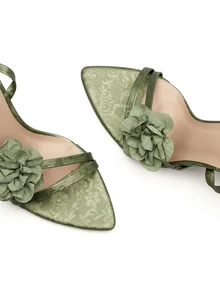 Rylithe Nuevos tacones altos para mujer con tacón de cristal para fiesta nocturna de primavera/verano, ropa de fiesta moderna y versátil para exteriores - verde menta - Ver 6