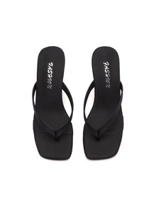 Rylithe Women's Classic High Heel Flip-Flops, Minimalist And Elegant. Suitable For Office, Home, Outdoor - Black - View 3