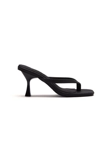 Rylithe Women's Classic High Heel Flip-Flops, Minimalist And Elegant. Suitable For Office, Home, Outdoor - Black - View 5