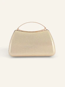 Farahzel Tas Clutch Selempang Elegan Berkilau dengan Motif Daun & Bunga Berwarna-warni, Tas Malam dengan Tali Rantai Bergaya Vintage, Tas Tangan Kotak Persegi Mini - Emas - View 4