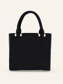 Farahzel Pearl Embroidered Satin Handbag, Cheongsam Party Clutch, Chain Shoulder Bag For Women - Black - View 4