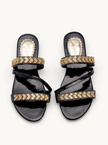 Farahzel Women's Flat Sandals, Summer Double-Use Rhinestone Shoes, Fashionable For Outdoor Use Valentines,Beach Outfits - View 3