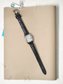 Okurime. New Square Mini Bucket Women's Watch, Minimalist Digital Dial, Casual Versatile, Retro Style Quartz Student PU Leather Strap Wristwatch - Black - View 1