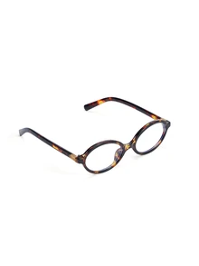 Okurime. 1pc Women's Oval Small Frame Fashionable Street Style Plano Lenses Glasses - Clear - View 4