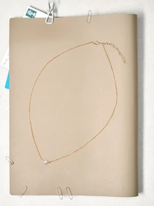 Okurime. 1pc Simple & Elegant Pendant Necklace Suitable For Women's Daily Wear - Gold - View 1