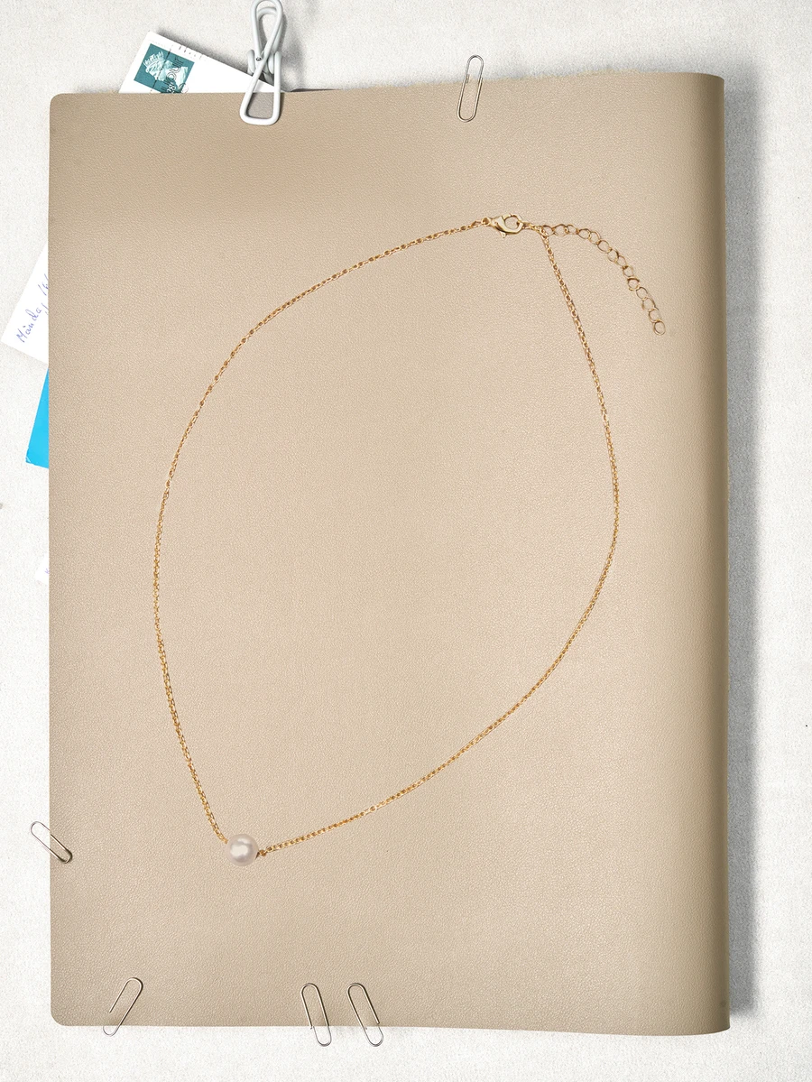 Okurime. 1pc Simple & Elegant Pendant Necklace Suitable For Women's Daily Wear - Gold - View 1