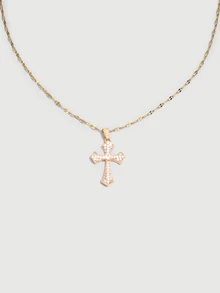 DareSee 1pc Luxury Copper Zirconia Cross Pendant Necklace For Women Halloween - Cross - View 2