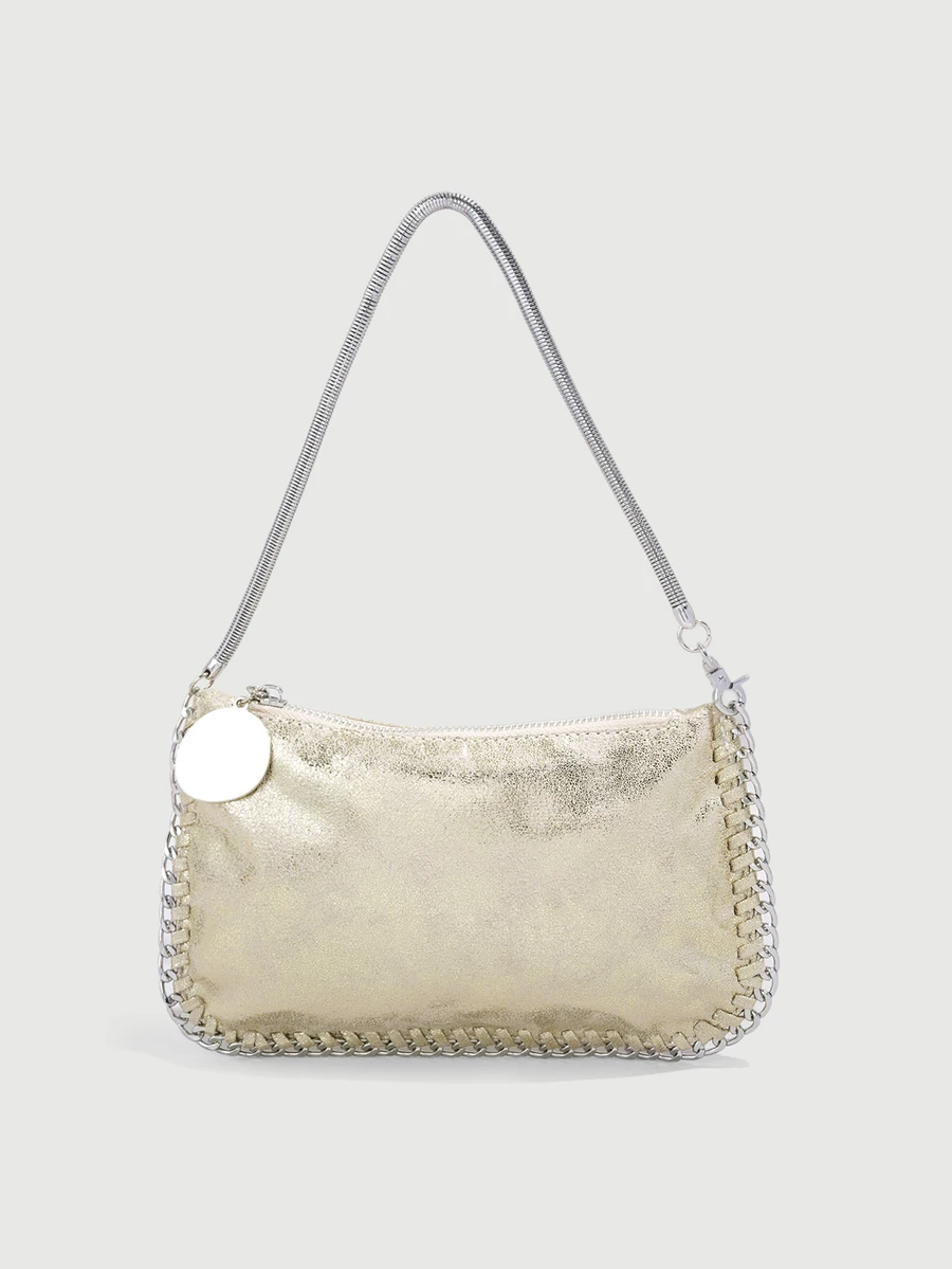 DareSee Handmade Silver Metallic Chain Bag With Multiple Uses: Shoulder ...