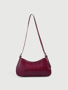 DareSee 1pc Y2K Gothic Style Rivet Decor Retro Square Decor Women's Shoulder Bag, Suitable For Daily Commute, Perfectly Matches Music Festivals Halloween - Burgundy - View 2