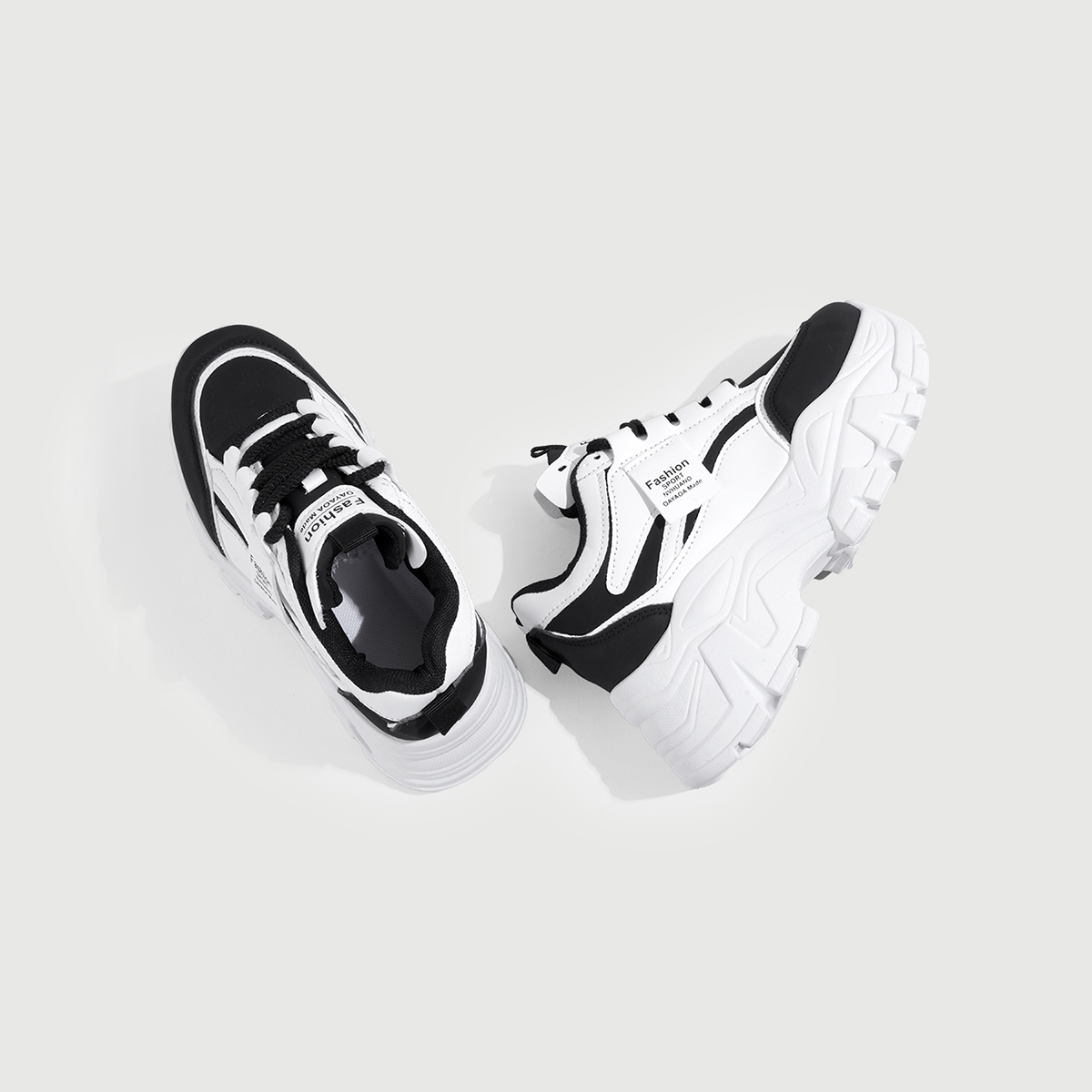 Women's Brown PU Leather Chunky Sneakers With Inner Height Increase, Thick Platform Sole, Casual Sports Shoes Halloween