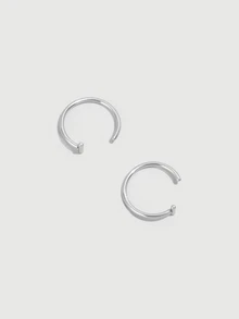DareSee 3Pcs/2Pcs/1Pc Silver Punk Style Non Perforated Lip Rings Stylish And Personalized Lip Rings For Women And Men Halloween - Silver - View 2