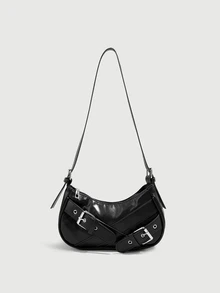 DareSee Minimalist Shoulder Underarm Crescent Korean Fashion Texture Large Capacity Solid Color Casual New Handbag For Women, Christmas Gift - Black - View 1
